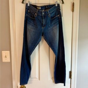 AG “The Tomboy Crop” Relaxed Straight Jeans Distressed Fade Mid Rise Size 29
